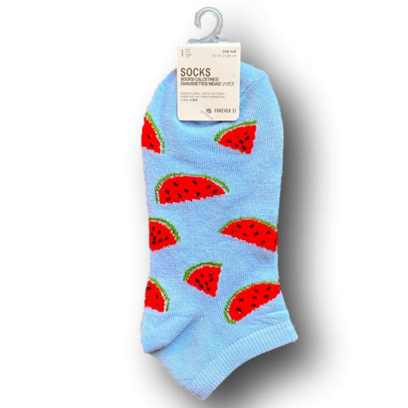 Forever 21 Accessories - 3/$15 Watermelon Funny Novelty Ankle Socks - NWT